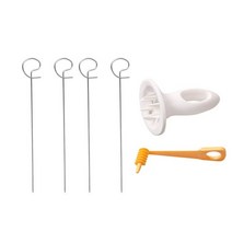 꼬치 구이 기계 가정용 Protable BBQ Skewers For Camping Chips slicer Spiral Cutter Barbecue Tools Kit, 01 1set