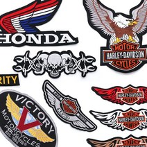 빅사이즈 할리 D 모터사이클 바이크 자수 마크 패치, 6.A할리날개레드