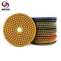 rijilei 1pcs 3quot4quot 습식건식 다이아몬드 연마 패드 화강암 대리석 석재 콘크리트 바닥 연마 zj10 용 유연한 연삭 디스크, 1개, 6000, 4인치