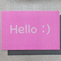 웰컴 영문 현관코일매트 90x60 120x80 하심 출입구 논슬립 발매트, Hello:), 블랙