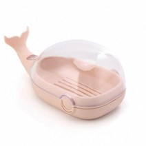 키알리 고래 뚜껑 비누곽 비누케이스 물빠짐 뚜껑포함, 색상, 핑크