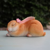 작은 발코니 정원을 만들기 위한 토끼 다육 화분 동물 모양 야외 장식 파티오, 잠들기 위해 누워