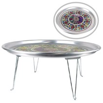 옛날 밥상 레트로 알루미늄 둥근 혼술 혼밥 옛날밥상 둥근밥상 스텐밥상 둥근상