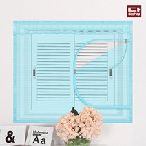 [바보사랑]다샵 창문형 지퍼식 모기장 블루 120x100, 1개