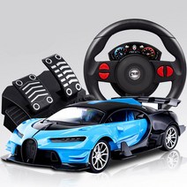 rc카 입문용 무선 조종 1:12 원격 제어 스포츠카 모델 충전 페달 스티어링 휠 중력 유도 드리프트 RC 어린, 09 1-16 28cm Blue