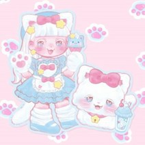 설기일러스트 냥 소다 조각 씰 SET, 단품