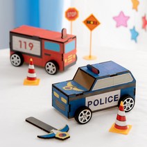 민화 자석자동차 만들기 DIY만들기 공작시간 미술놀이 미술시간 자석 아이 방과후, 경찰차