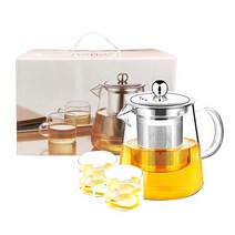오비도스 내열강화 유리주전자 750ml 티포트 티컵 티팟세트 손잡이 선물세트