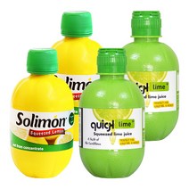 [솔리몬] 스페인 착즙 레몬즙 280ml [퀵] 카리브해 라임즙 280ml 각2개 총4개 감성 캠핑 홈바 하이볼 쿠시카츠, 레몬즙 280mlX2개 라임즙 280mlX2개 세트