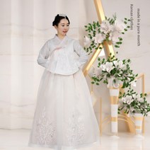 여름개량한복 맞춤형 여름 여성 개선 수 놓은 한복 공주 웨딩 토스트 드레스