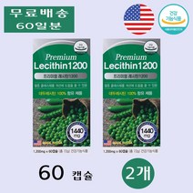 식물성 프리미엄 nongmo 대두 레시틴 플러스 포스파티딜콜린 인지질 보충 60캡슐 2개