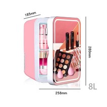 서랍형미니냉동고 냉장고 LED 램프 거울 전체 메이크업 미니 휴대용 뷰티 8L 여성 생활 침실 BX06, 02 BX06 2_02 미국, 02 BX06 2_02 미국