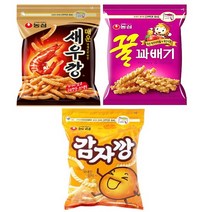 [안녕골목마켓] 대용량지퍼팩 과자세트 매운새우깡+꿀꽈배기+감자깡