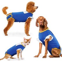 강아지 관절 영양제 관절약 보조제 DENTRUN Dog Surgery Anti-Licking Spay Recovery Suit Shirt After for Male Female C, [03] Medium, [01] Blue