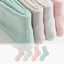 [필로이] 여자 순면 통파일 꿀잠 수면 양말 4켤레 세트
