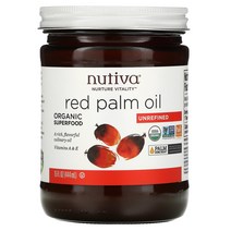 Nutiva Red Palm Oil Unrefined 15 fl oz (444 ml), One Color, One Size