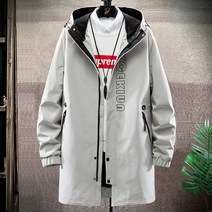 빅사이즈 미디 윈드브레이커 자켓M-8XL 가슴 138까지 2컬러 후드 롱 바람막이