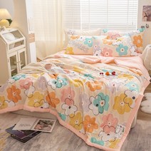 직신형 워싱 면 에어컨 여름 차가운 이불 순면 프린트 여름 이불 침대 선물 용품 기계 세탁 가능