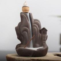 인센스 콘 홀더 세라믹 역류 향 버너 스틱 타워 향 도자기 불교 향로 도자기 향 버너, 2