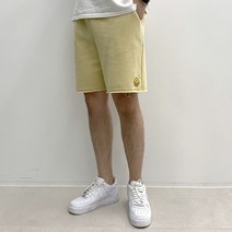 NNE 파스텔 스마일 자수 트레이닝 반바지