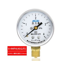 공기압체크 내진 음압계 16MPA 반지름 압력계 진공 수압 스텐레스 샤프트 향함 유압 오일 3388462023, Y60*4mpa 볼트무늬 M14*1.