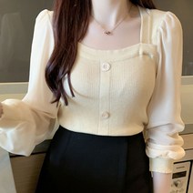 플레어 브이넥프릴 가을여성 블라우스 가을 여성긴팔 자켓형 라운드넥 꽃무늬 카라 데일리 기본 하객 오버핏 쉬폰소매 벌룬소매 니트 정장 초커 여성체크 쉬폰 직장인룩 면접 주름 셔링