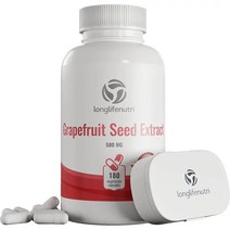 미국직구 자몽 씨앗 추출물 500mg 180 채식 캡슐 미 GSE 강력한 비타민 & 종합 서플먼트 관의 발란스 비 GMO 글루텐 프리 필, 수량, 상세참조