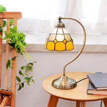 스테인글라스 A 빈티지 스탠드, 레몬:LED 인치구 전구