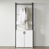 모슨 옷방 선반 수납행거 800 드레스룸가구 원룸옷장, 다크그레이