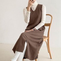 [다잇템] 여자 FW 슬리브리스 롱 비스코스 스웨터 원피스