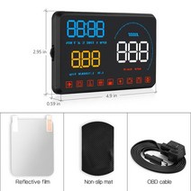 헤드 업 자동차 OBDII EUOBD 앞 유리 프로젝터 HUD 시프트 알림 수온 RPM 연료 소비 속도 알람, A9 OBD2
