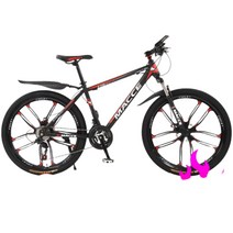 입문용 자전거 mtb 29인치 30인치 티타늄 광폭 엠티비 바퀴큰 산악용, 27단 + 26인치cm, U.10도륜 -블랙 레드
