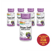 최신정품 Solaray 그레이프시드 익스트랙트 200mg 60정X5통 솔라레이 Grape Seed +휴대용약통 별도증정