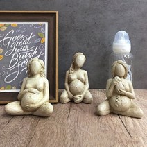 조각상 정원조각상 조형물 정원장식품 임산부 레트로 캐릭터 수지 동상 책상 장식 임산부 조각 장식품 책상 장식 입상 조상, 3개