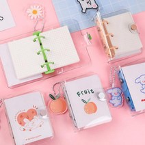 컬러 3공 다이어리 만년 투명 귀여운 미니 커버 일기 플래너, 08 : 옐로우