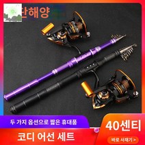 갯바위낚시 휴대용 감성돔낚시대 갯바위릴낚시대 바다낚시대, 블랙1.8m싱글스틱[땅꽂이 없음]