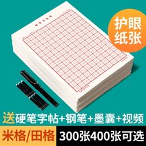 필방 화선지 라이스 그리드 필드 연습장 딱딱한 펜 서예 용지 필기 공모전 작품을 연습하는 성인용 특수 초등학교 용 카피북 정규 스크립트 초보자 연습용 카피 필방용 연습지, 1. [눈보호지] 매트5권 100매 + 카피북
