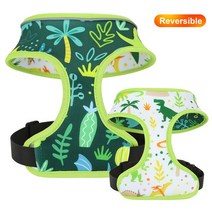반사 개 고양이 하네스 나일론 강아지 조끼 가역 애완 동물 Harnesses 작은 대형 치와와 Pug, 01 Dinosaur_02 M