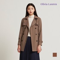 올리비아로렌 H라인 체크 하프 트렌치 VOCEBWF8211