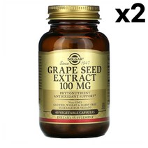 Solgar Grape Seed Extract 솔가 그레이프 시드 추출 100mg 60정 2팩, 1개, 기본