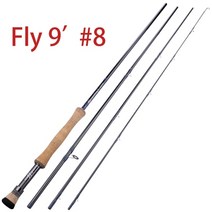 Sougayilang 2.7M 플라이 낚싯대 4 섹션 EVA금속 핸들 호수 강 낚시 태클을 위한 탄소 섬유 플라이 낚싯대, 하얀