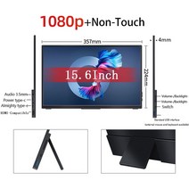 156 인치 1080p 터치 스크린 IPS 휴대용 모니터 HDR USBC HDMI 호환 모바일 노트북 Xbox PS4/5 스위치 금속, 없음, 02 SF15_03 AU 플러그