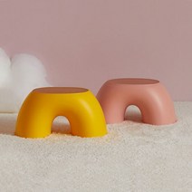 온리브 레인보우 스툴 유아 키즈 체어, 색상:옐로우