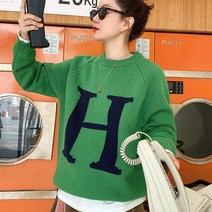 스타일아유 레터링 가을니트 여성니트티 영문 오버핏 겨울 니트 미시 캐쥬얼