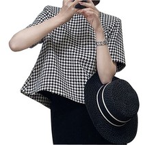 나도퀸 바벤트 하운드투스 체크 플레어 반팔 블라우스***판매자 퀸앤조이***