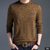 가바바 남성 가을 니트 가슴에 담은 토끼 얇은 라운드 긴팔티 G55612