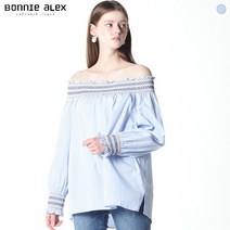 [보니알렉스] (BONNIE ALEX) 에스닉 자수 밴디드 오프숄더 블라우스
