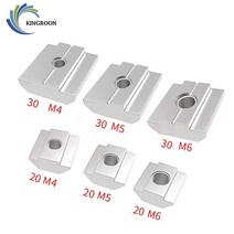 알루미늄프로파일 프로파일부품 플로어잭 KINGROON-100pc 50pc M4 M5 M6 T 블록 사각 너트 T-트랙 슬라이딩, 07 30s-m6_03 20PC Nuts