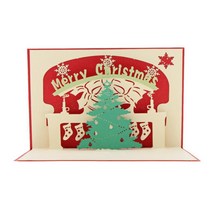 크리스마스 3D 카드 팝업 인사말 크리스마스 카드 선물 크리스마스 / 새해 선물 인사말 카드 Papercraft, 그림, 종이 카드