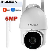 INQMEGA 5MP Wifi TUYA CAMERA 스마트 클라우드 PTZ IP 카메라 야외 자동 추적 Google 홈 Alexa 비디오 감시 캠 MINI, 5M 구글 홈 128GB, 협력사, 영국 플러그